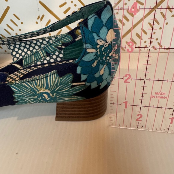 Ruby Shoo Iris Floral Mary Jane Block Heels Size 10 Retro Cottage Garden Summer - Picture 10 of 11